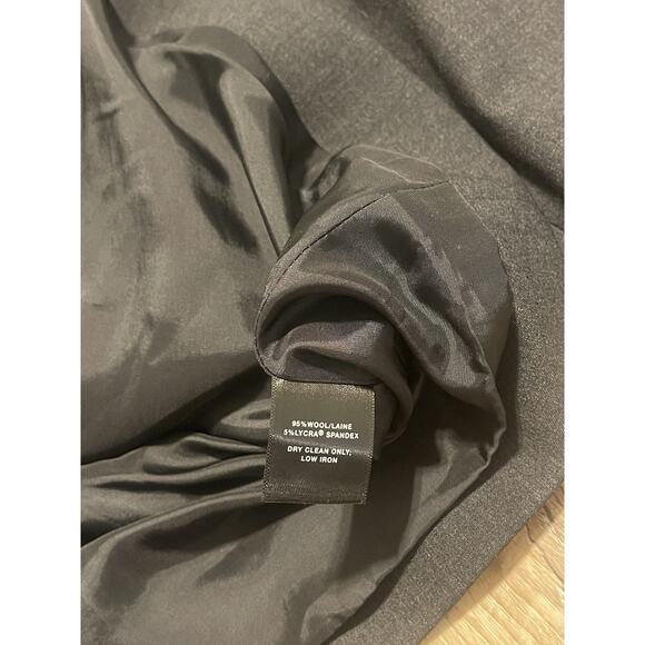 NWT Lafayette 148 NY Women 18W Wool One Button Collarless Blazer Jacket Gray - Picture 7 of 8